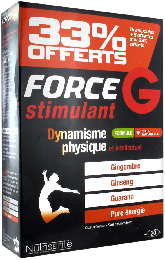 Nutrisanté force g stimulant 20 ampoules